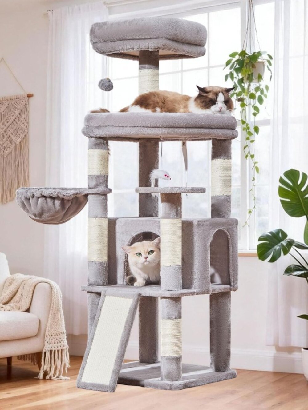 Sturdy Cat Tree Tower for Indoor Cats - Extra-Large Multi-Level Platform